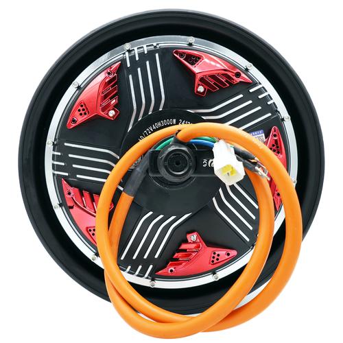 dkys頂闊無刷直流輪轂電機72v12寸40h3000w電動車電摩馬達紅色v5